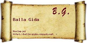 Balla Gida névjegykártya